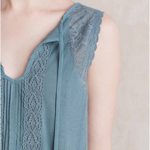 ANTHROPOLOGIE Meadow Rue Laced Tie-Neck Tank Size Small Petite (SP) - Picture 6 of 16